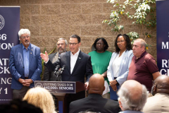 June 24, 2024: Sen. Kearney joined Gov. Josh Shapiro and Revenue Secretary Pat Browne for a news conference at Upper Darby’s Watkins Avenue Senior Center to discuss the expanded Property Tax and Rent Rebate Program which helps low-income seniors and disabled Pennsylvanians.