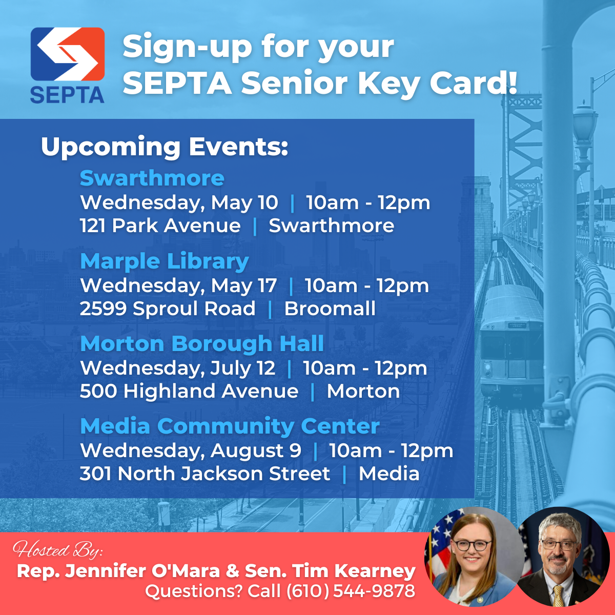 SEPTA Key Card Events Senator Tim Kearney